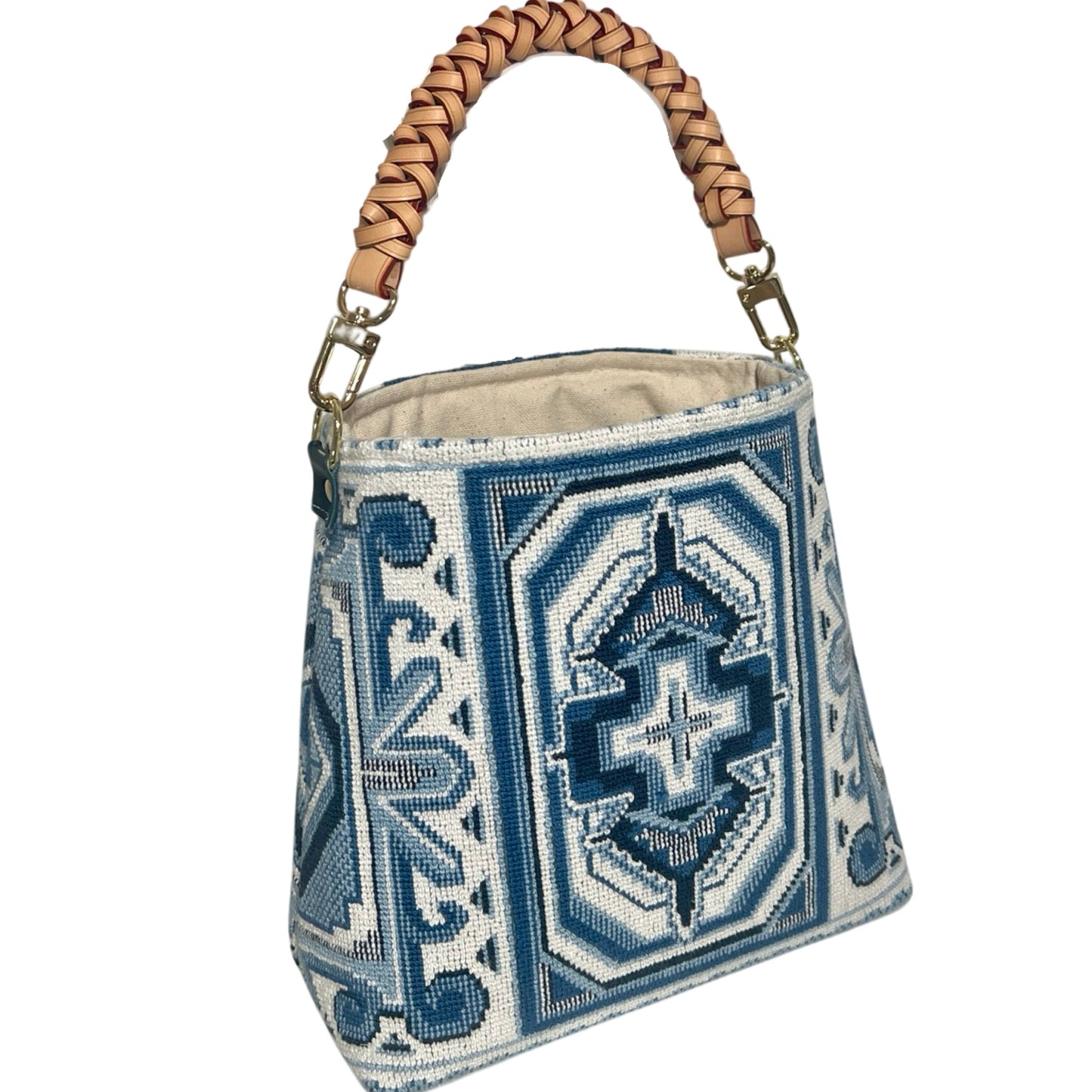 Blue Porcelain Crowely Bucket Bag