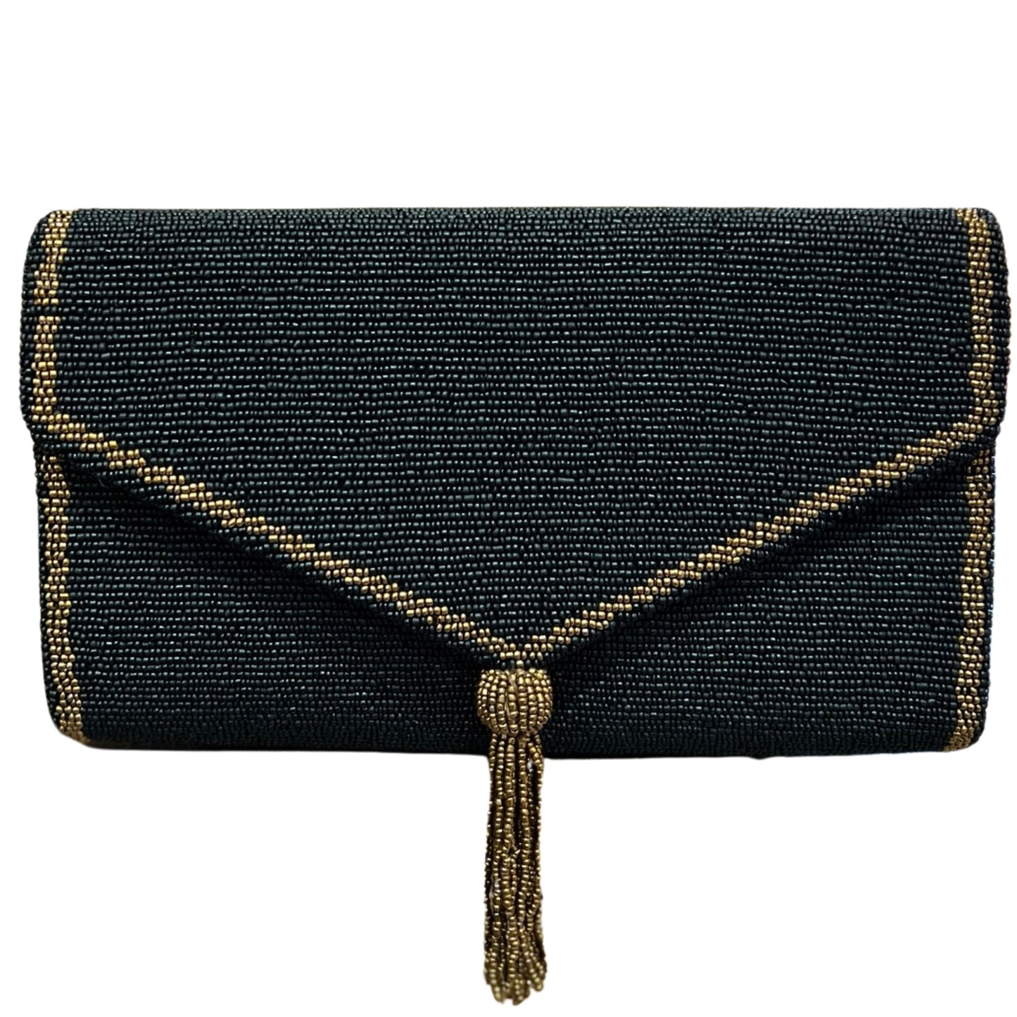 Black Tassel Envelope Clutch