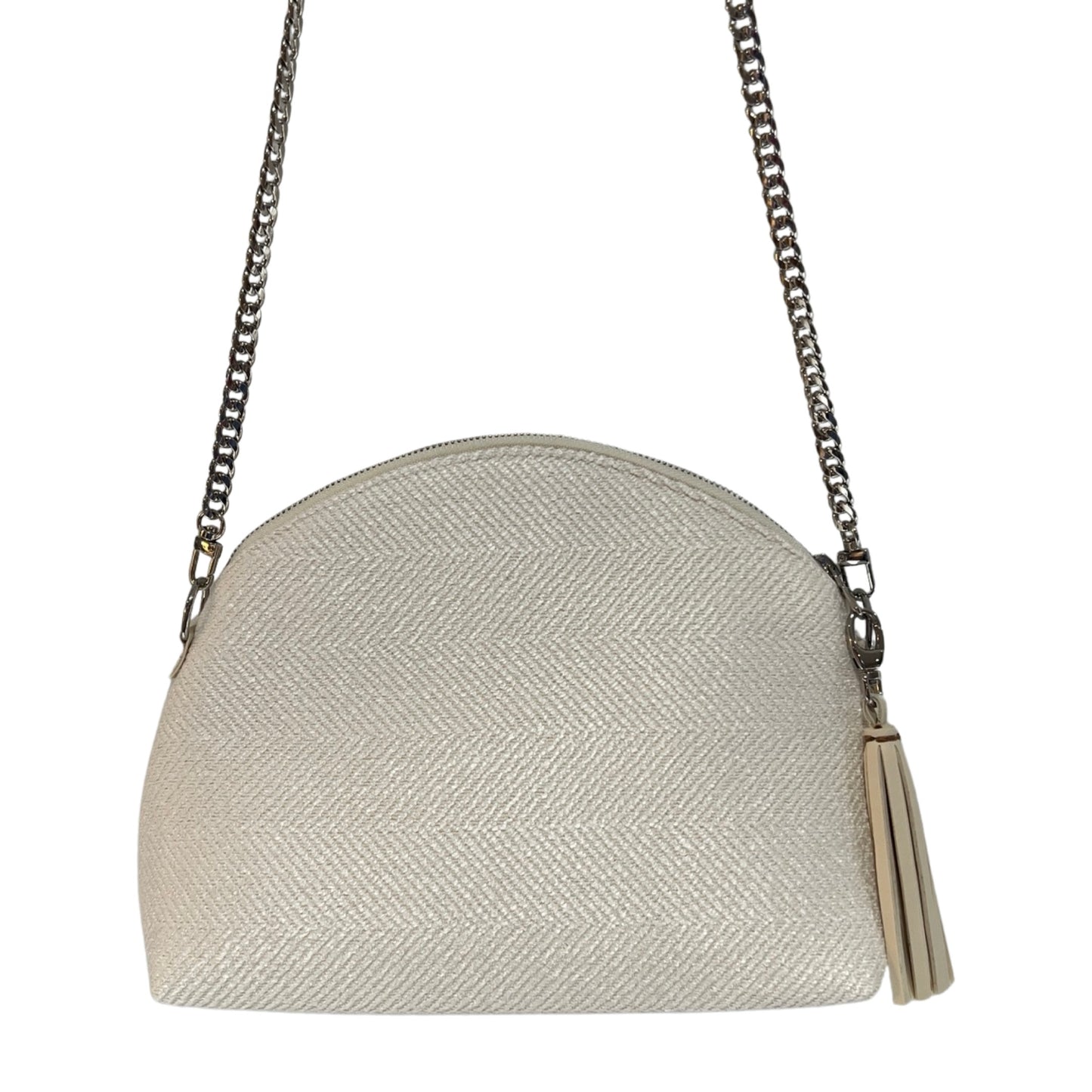 White Tweed Textured Purse