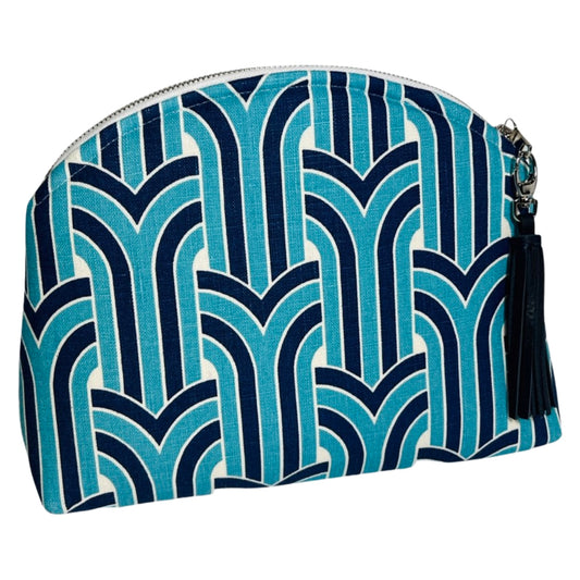 Teal and Navy Modern Print Performance Pouch
