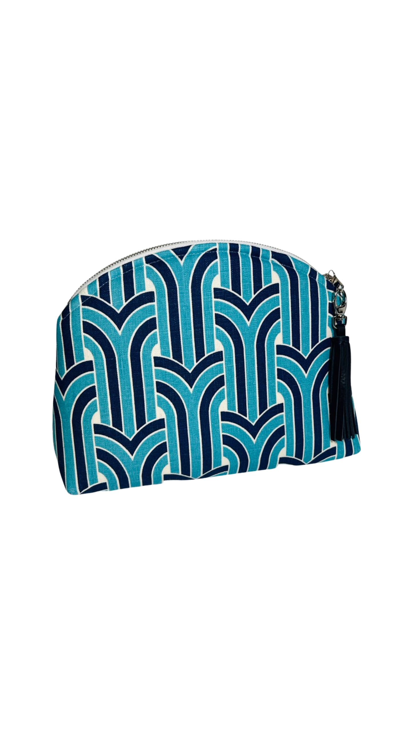 Teal and Navy Modern Print Performance Pouch