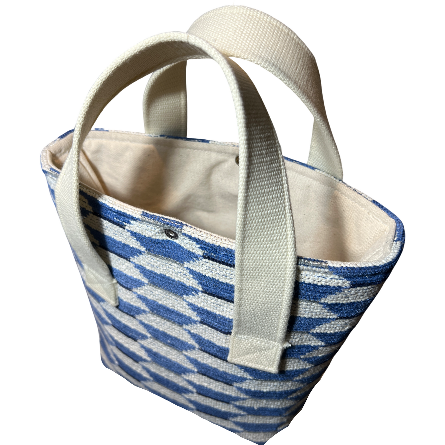 Blue Geometric Wine Tote (Double Bottle)
