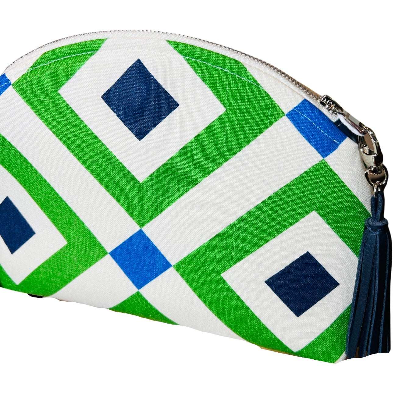 Green and Navy Geometric Performance Pouch