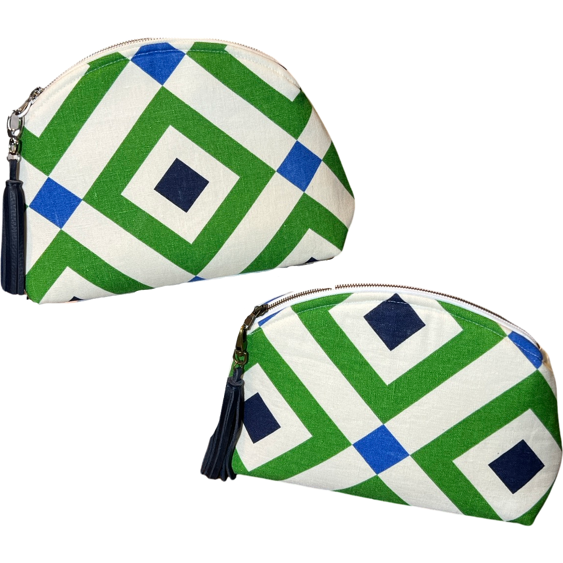 Green and Navy Geometric Performance Pouch