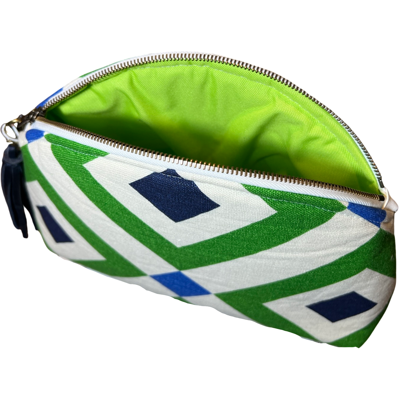 Green and Navy Geometric Performance Pouch
