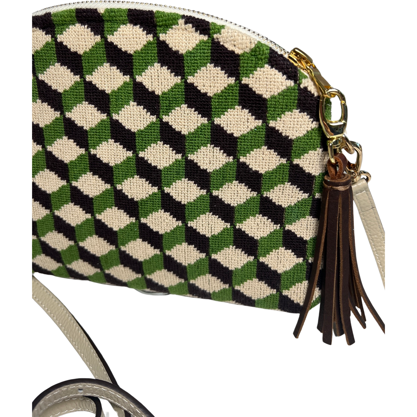 Green Cube Needlepoint Purse