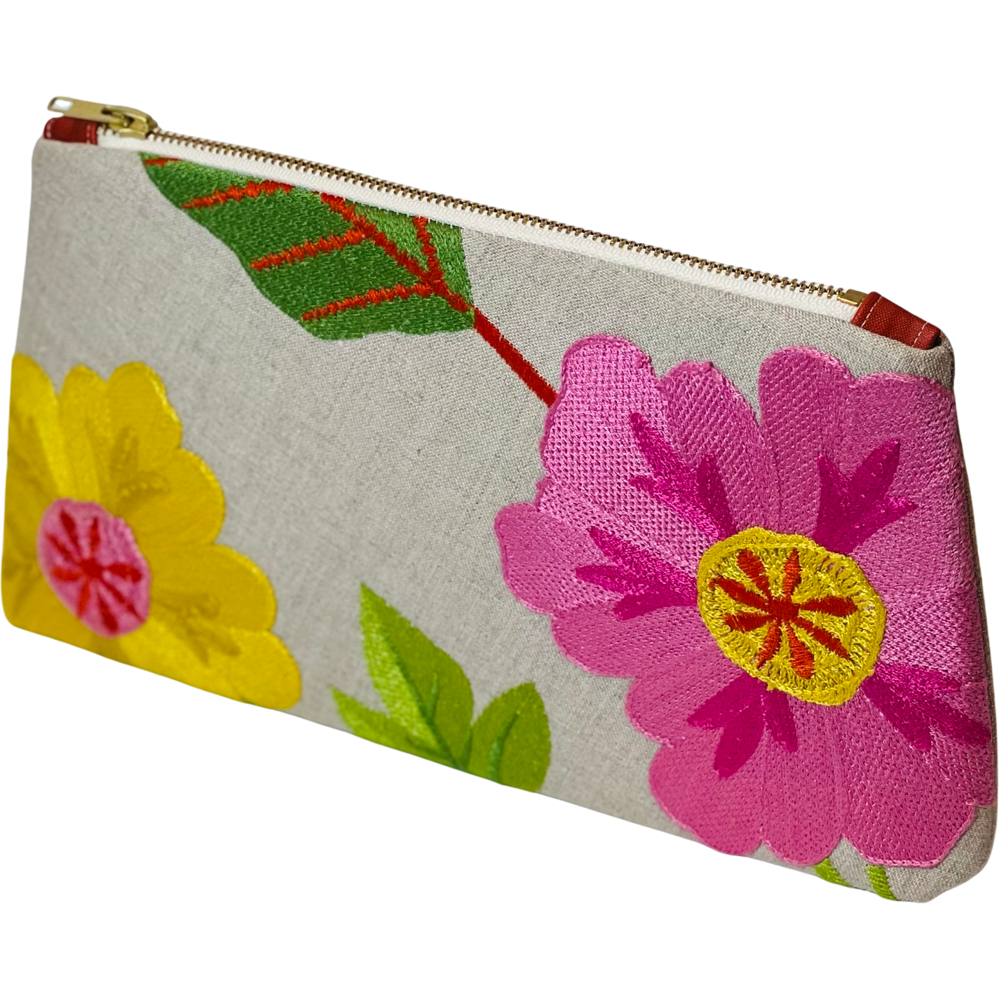 Embroidered Floral Clutch