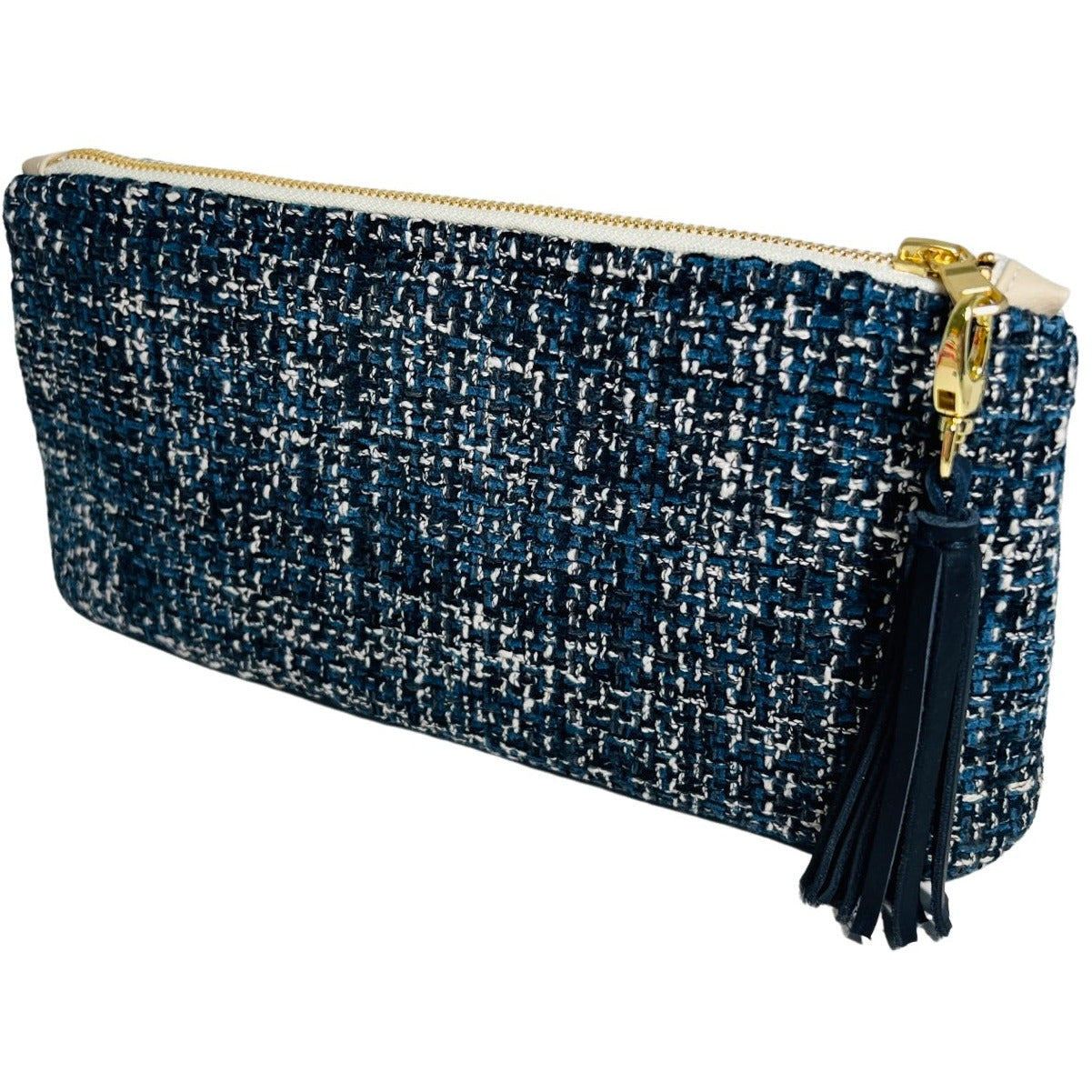 Navy Tweed Clutch