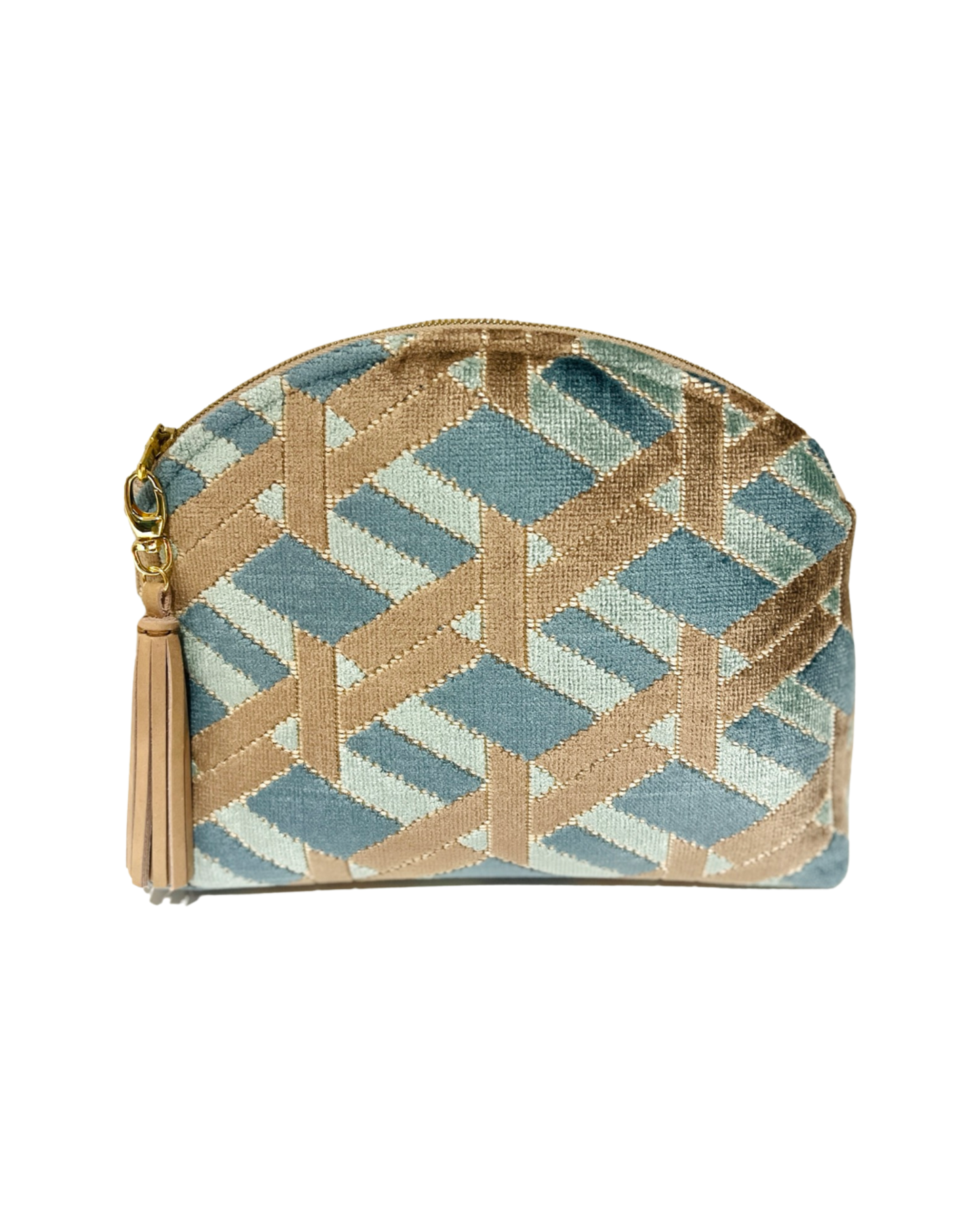 Teal and Brown Velvet Performance Pouch