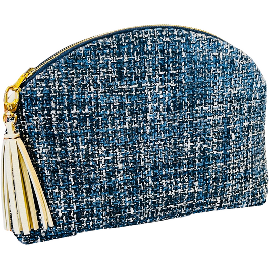 Navy Tweed Performance Pouch