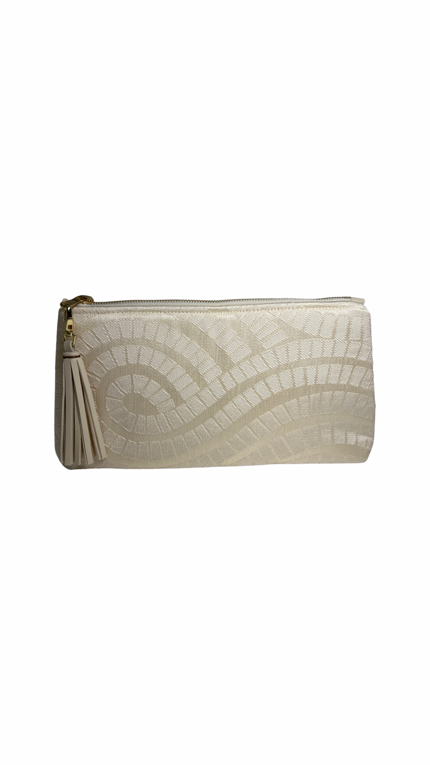 Cream Spiral Clutch