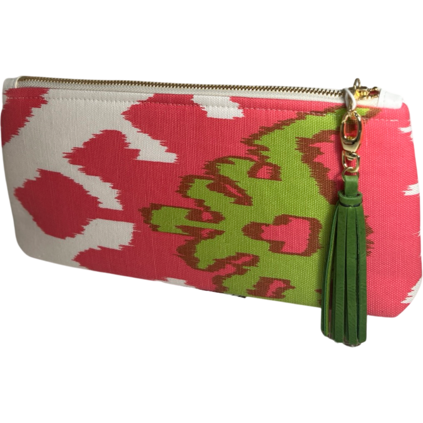 Pink/Green Ikat Clutch