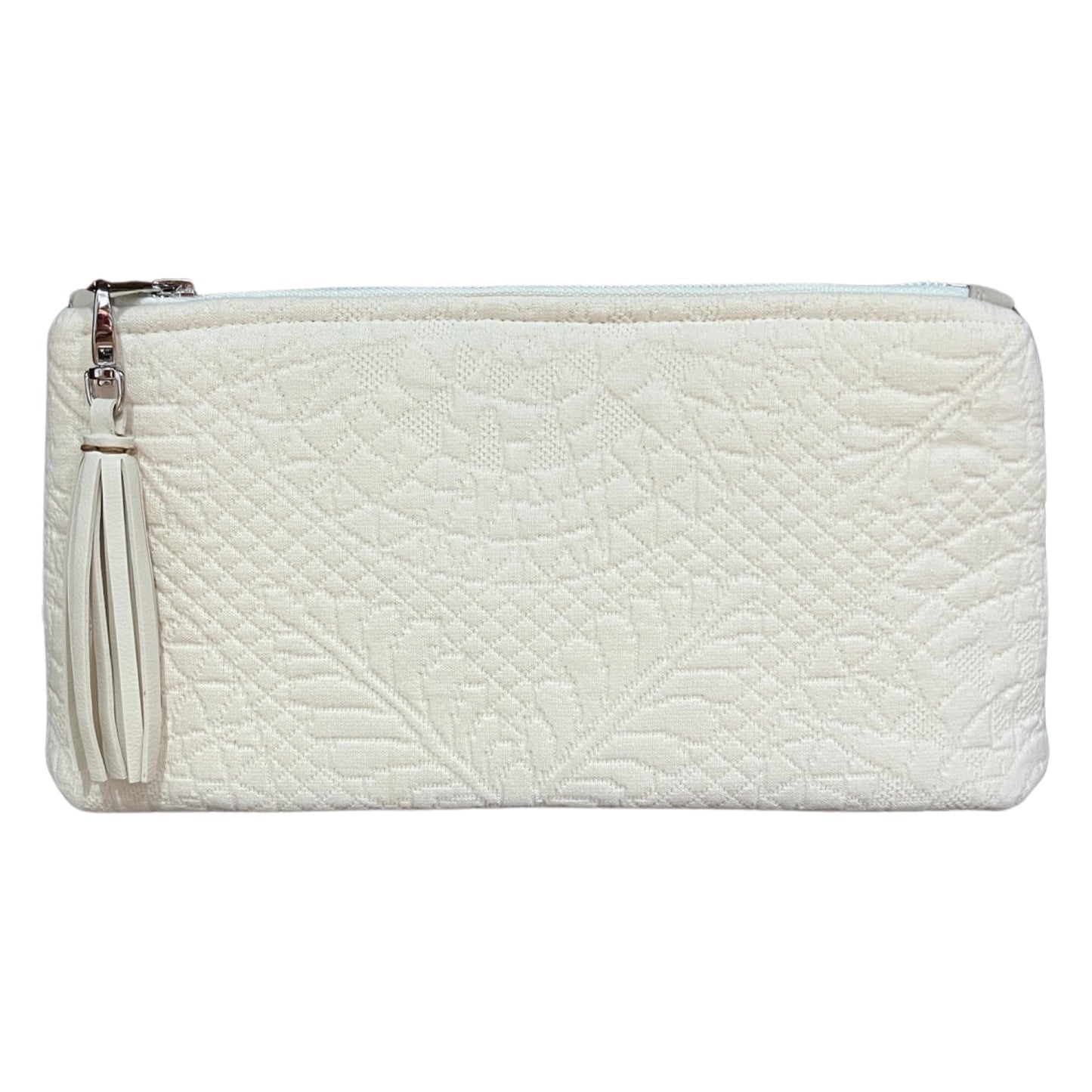 Jacquard Cream Clutch