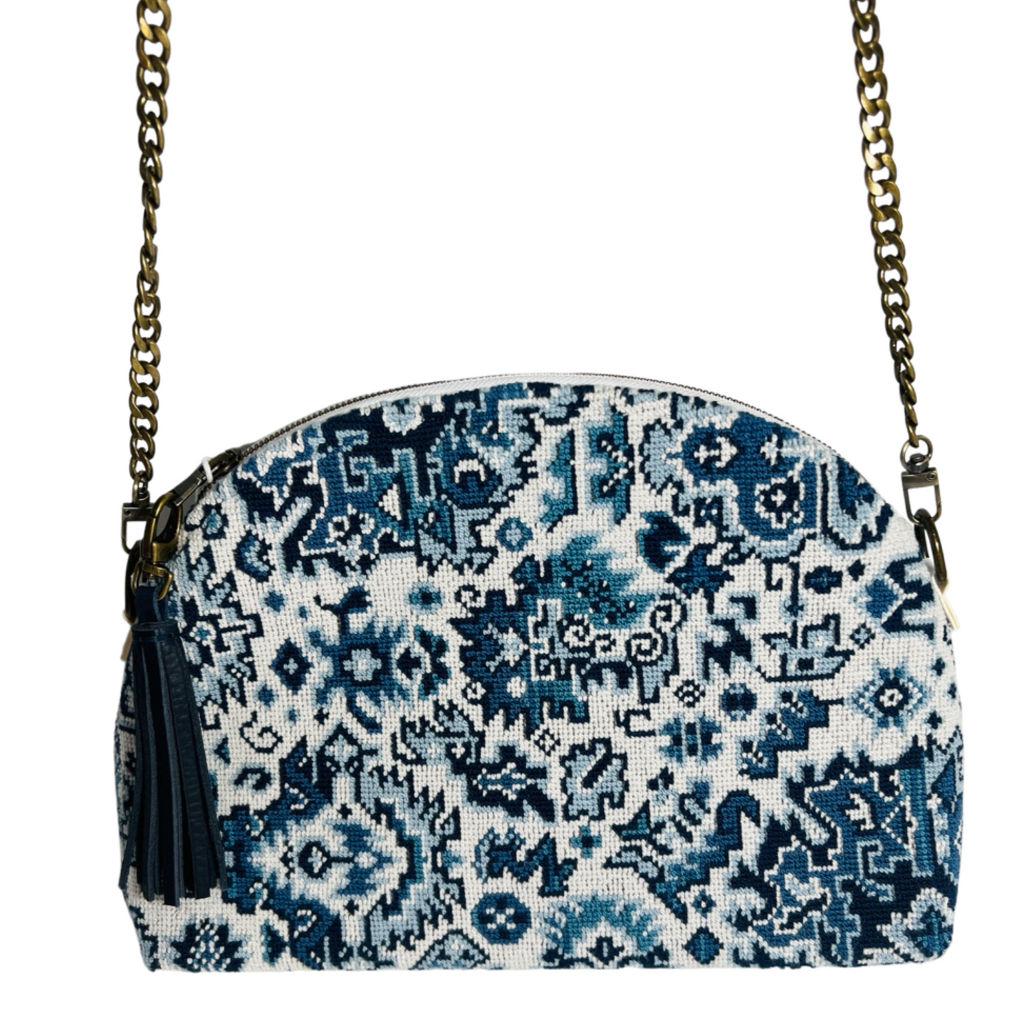 Blue Porcelain Needlepoint Purse
