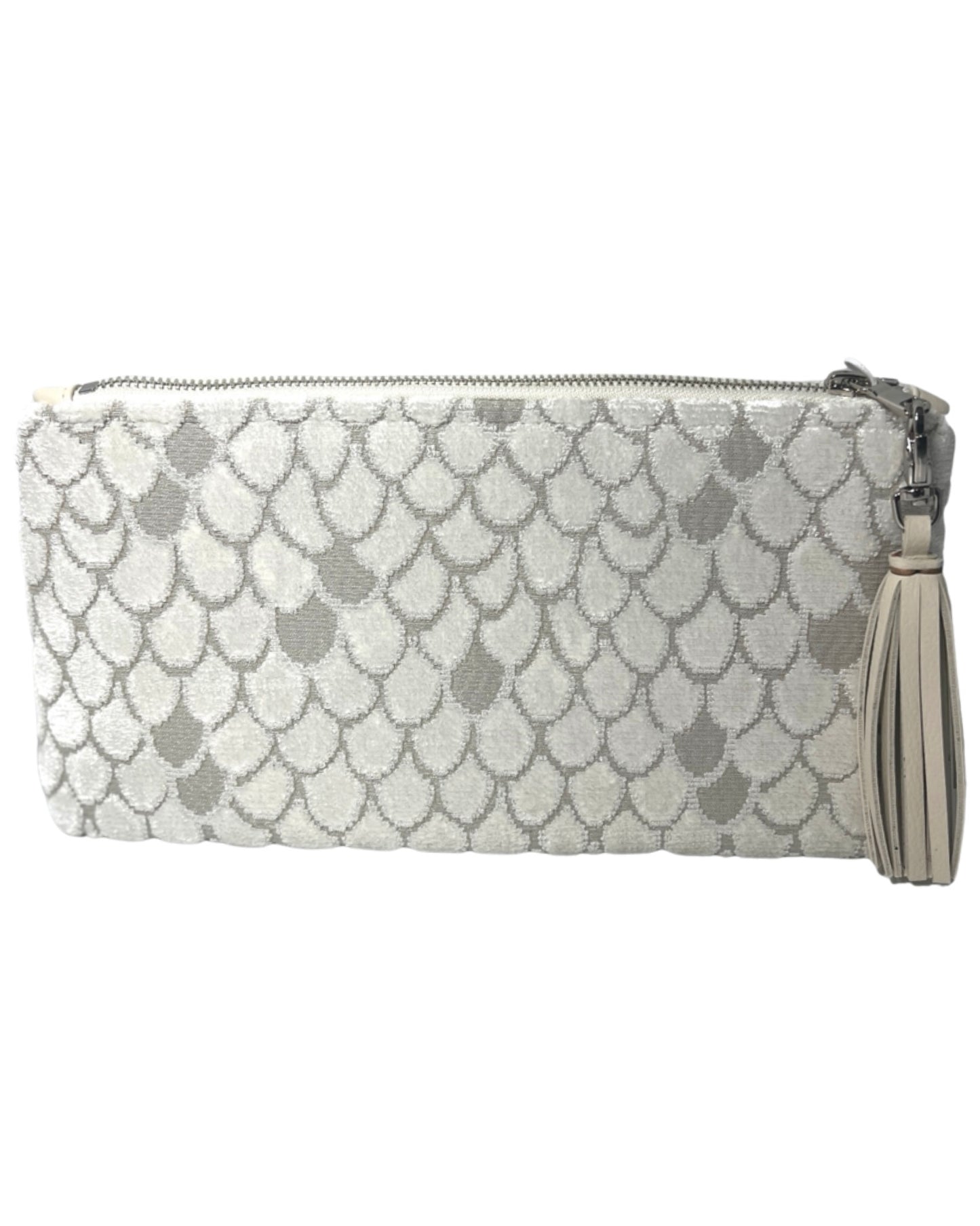 Scaled Velvet in Cream XL Clutch