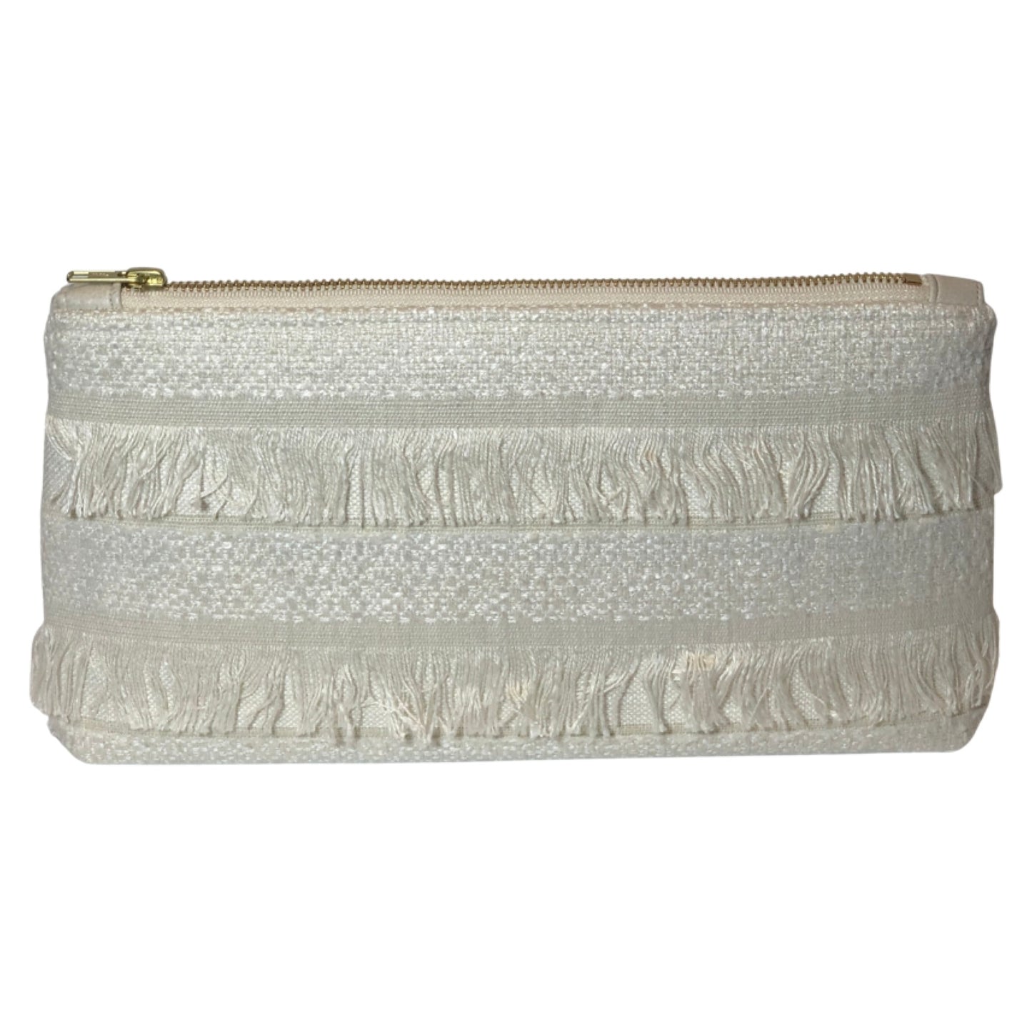 Cream Fringe Clutch