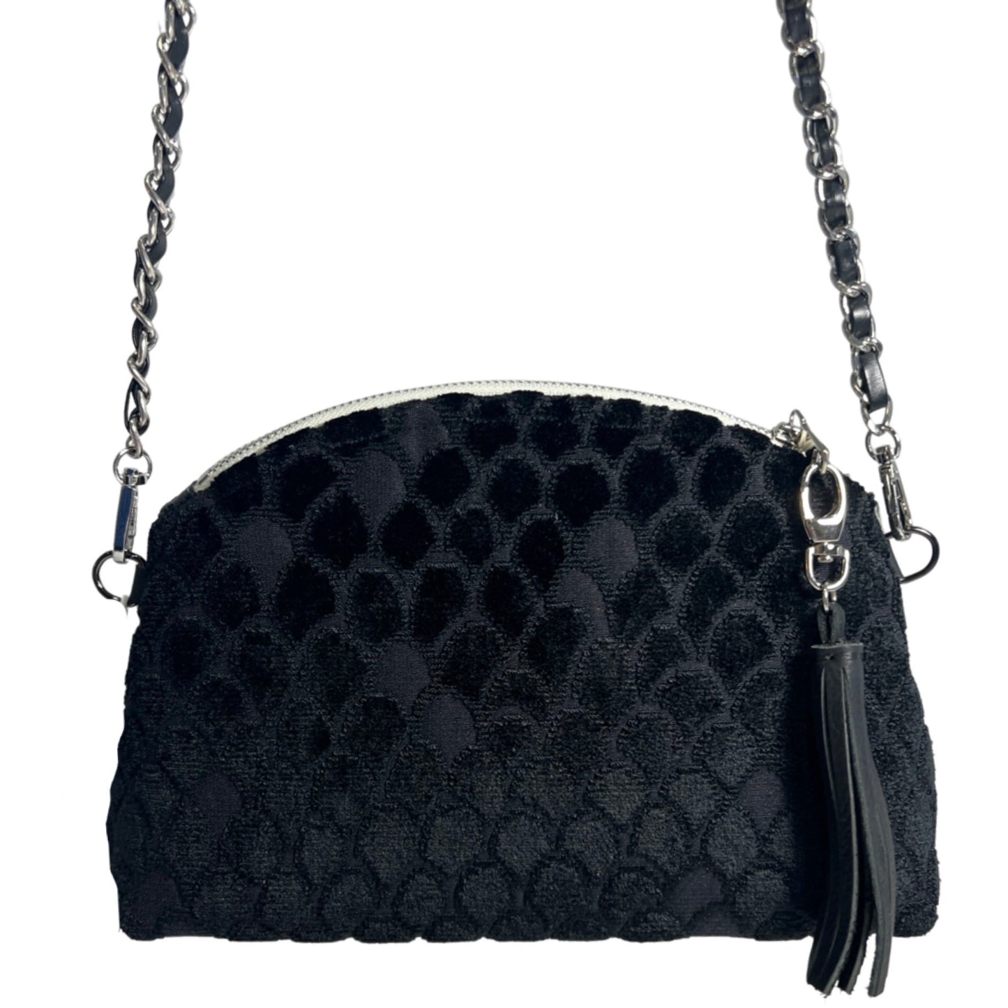 Onyx Black Scaled Velvet Purse
