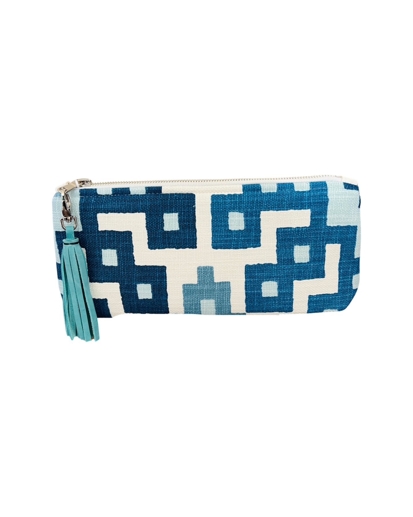 Navy and Blue Geometric Clutch