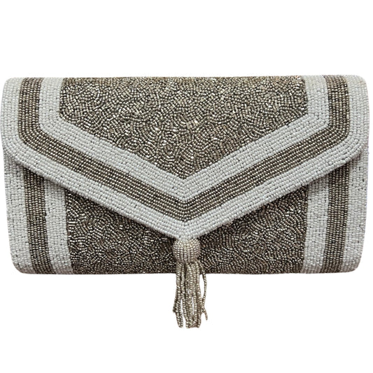 Silver Tassel Envelope Clutch