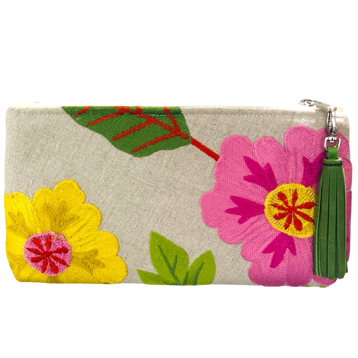 Embroidered Floral Clutch