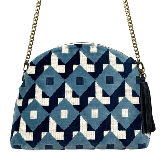 Retro Cut Velvet Geometric Purse