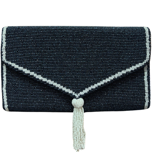 Navy/White Envelope Clutch