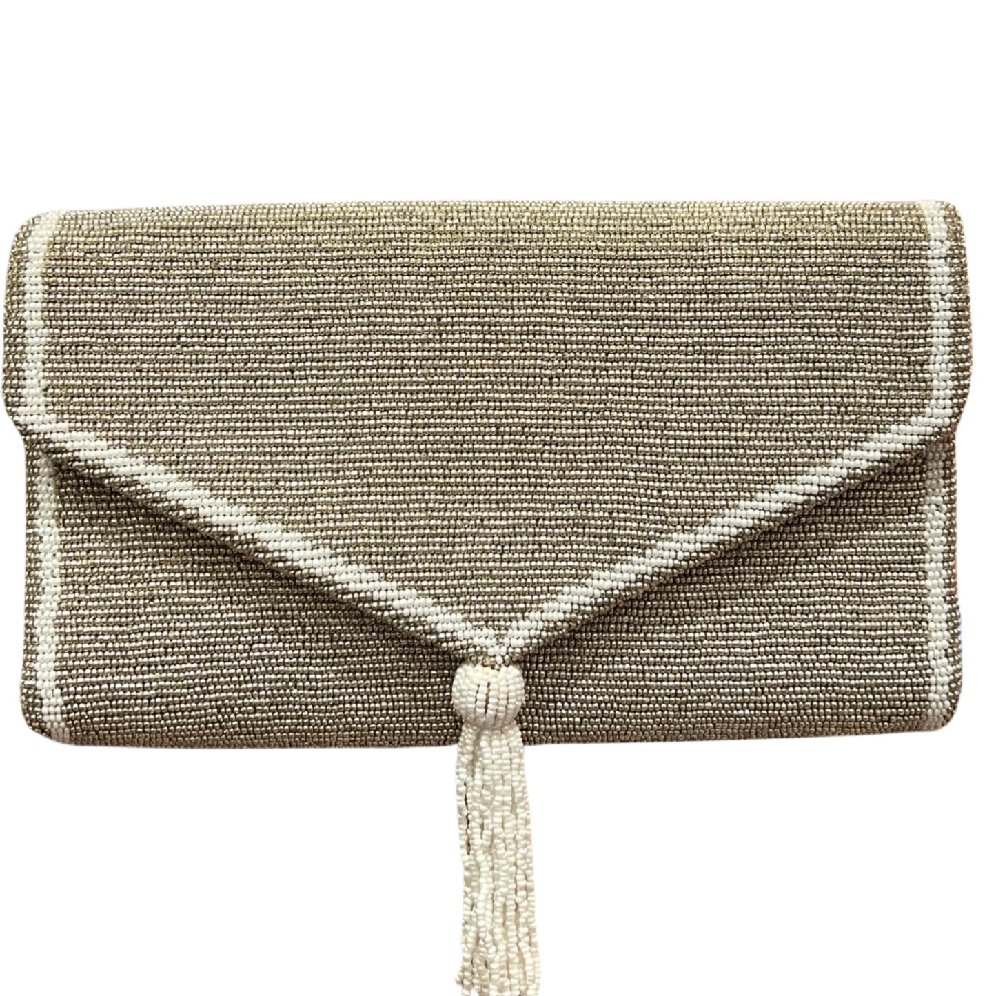 Antique Gold Tassel Envelope Clutch