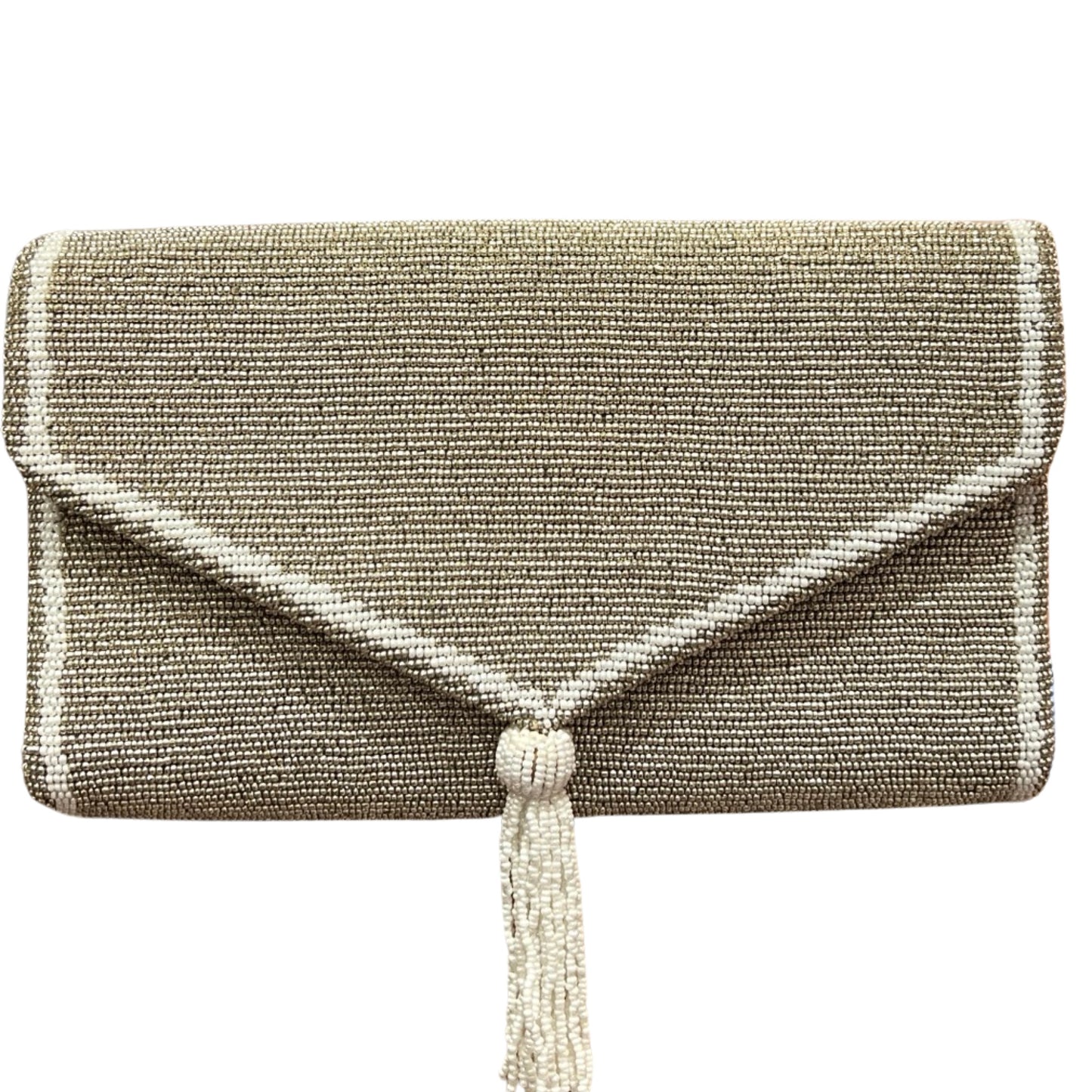 Antique Gold Tassel Envelope Clutch