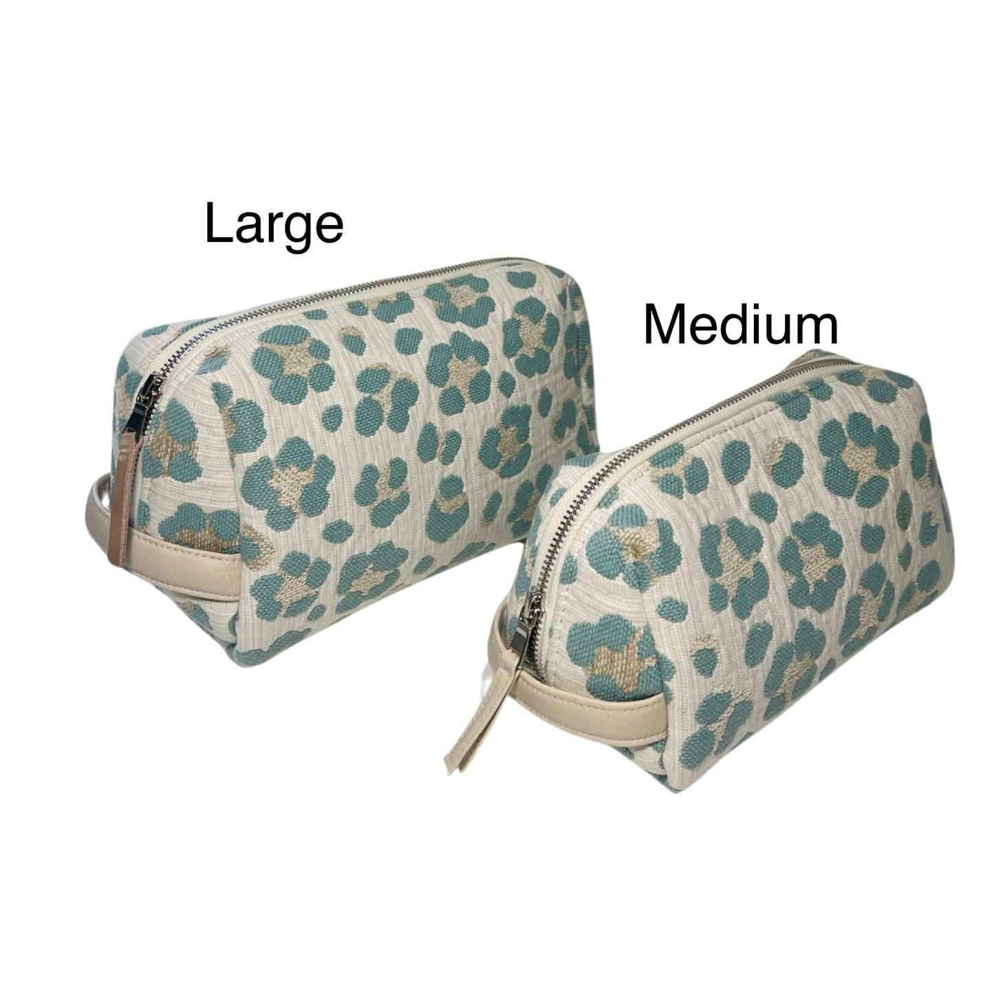 Trixie Leopard Toiletry Bag in Aqua