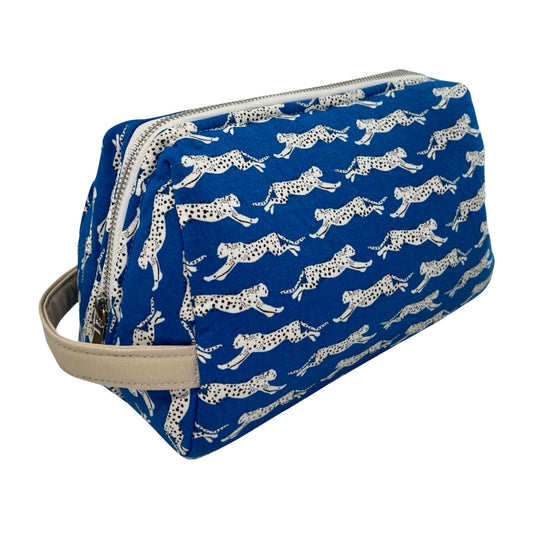 Blue Leopard Toiletry Bag