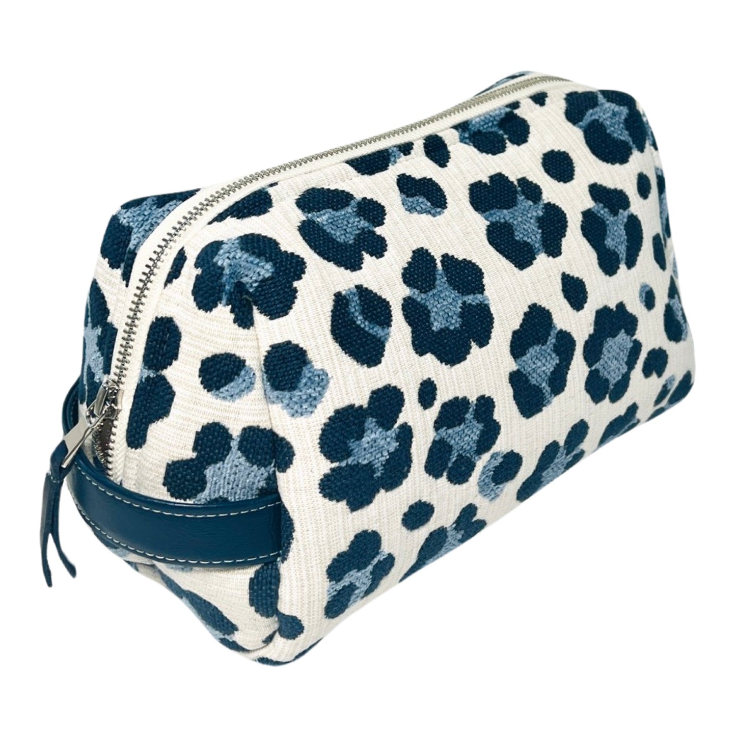 Trixie Leopard Toiletry Bag in Navy