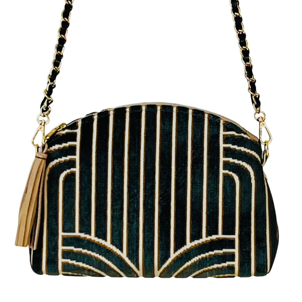 Art Deco Black Velvet Purse