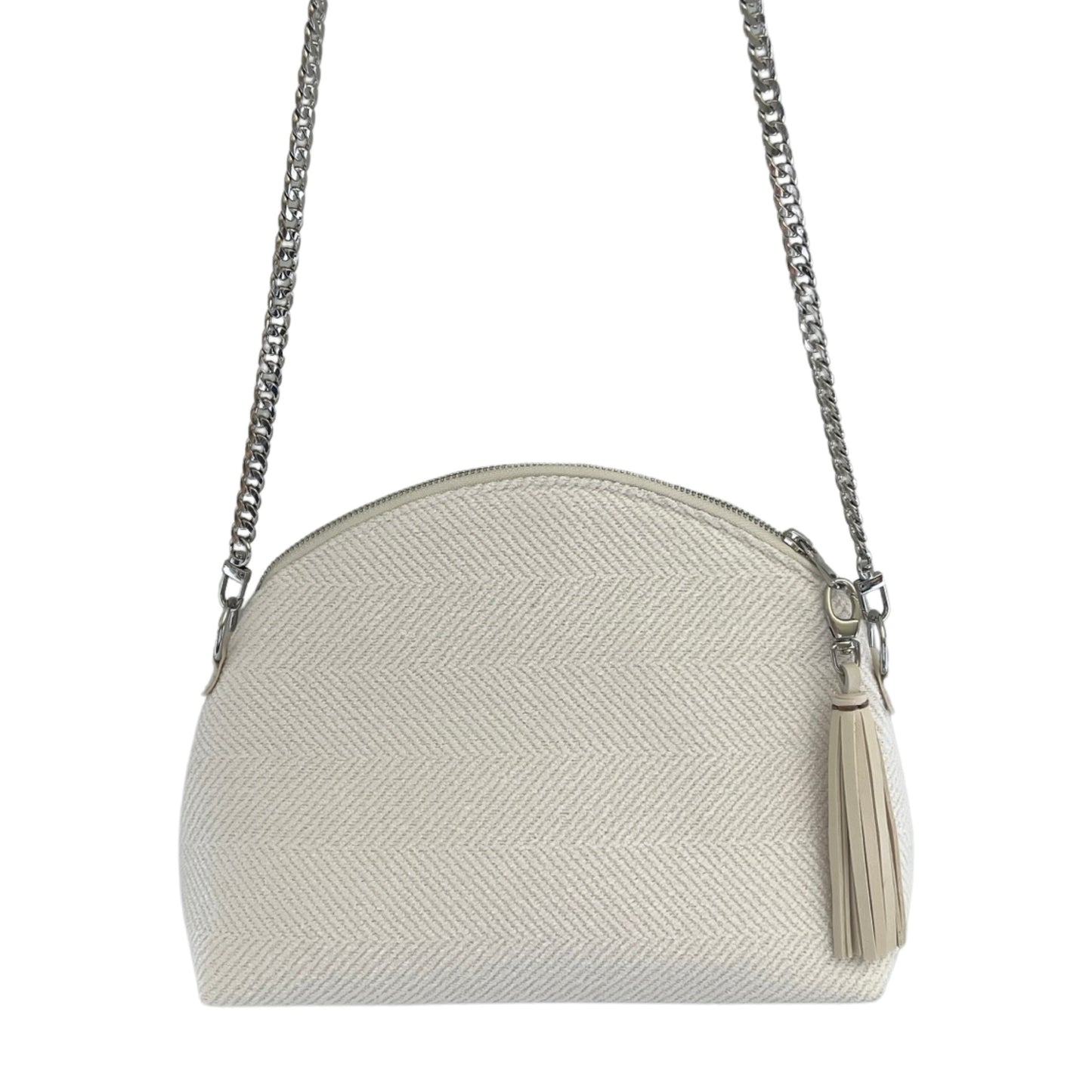 White Tweed Textured Purse