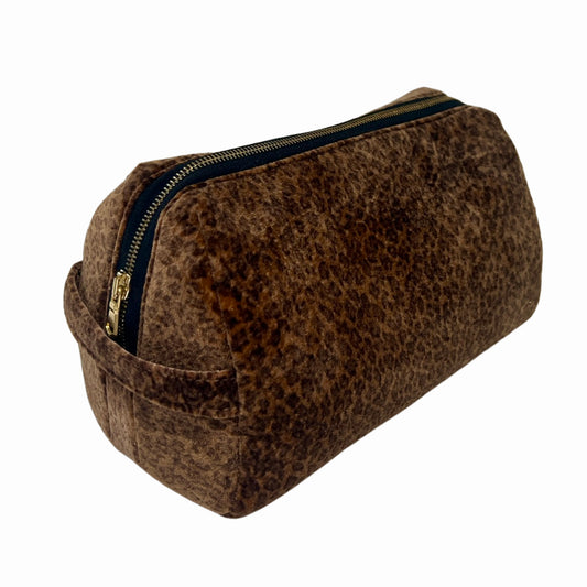 Chocolate Animal Print Toiletry Bag