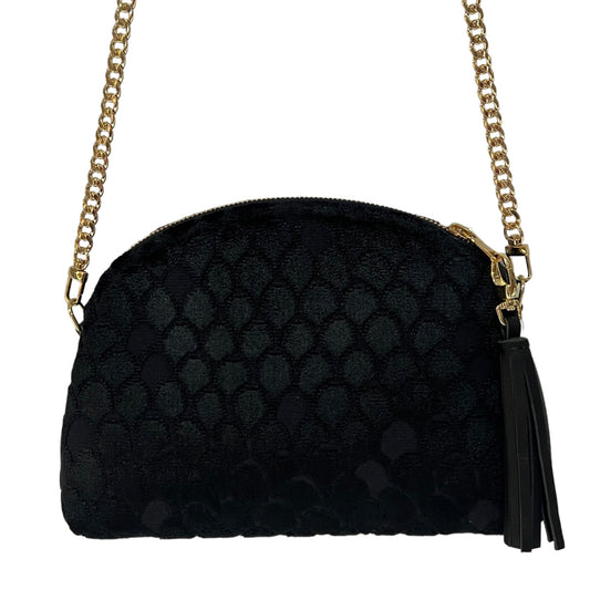 Onyx Black Scaled Velvet Purse