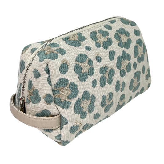 Trixie Leopard Toiletry Bag in Aqua