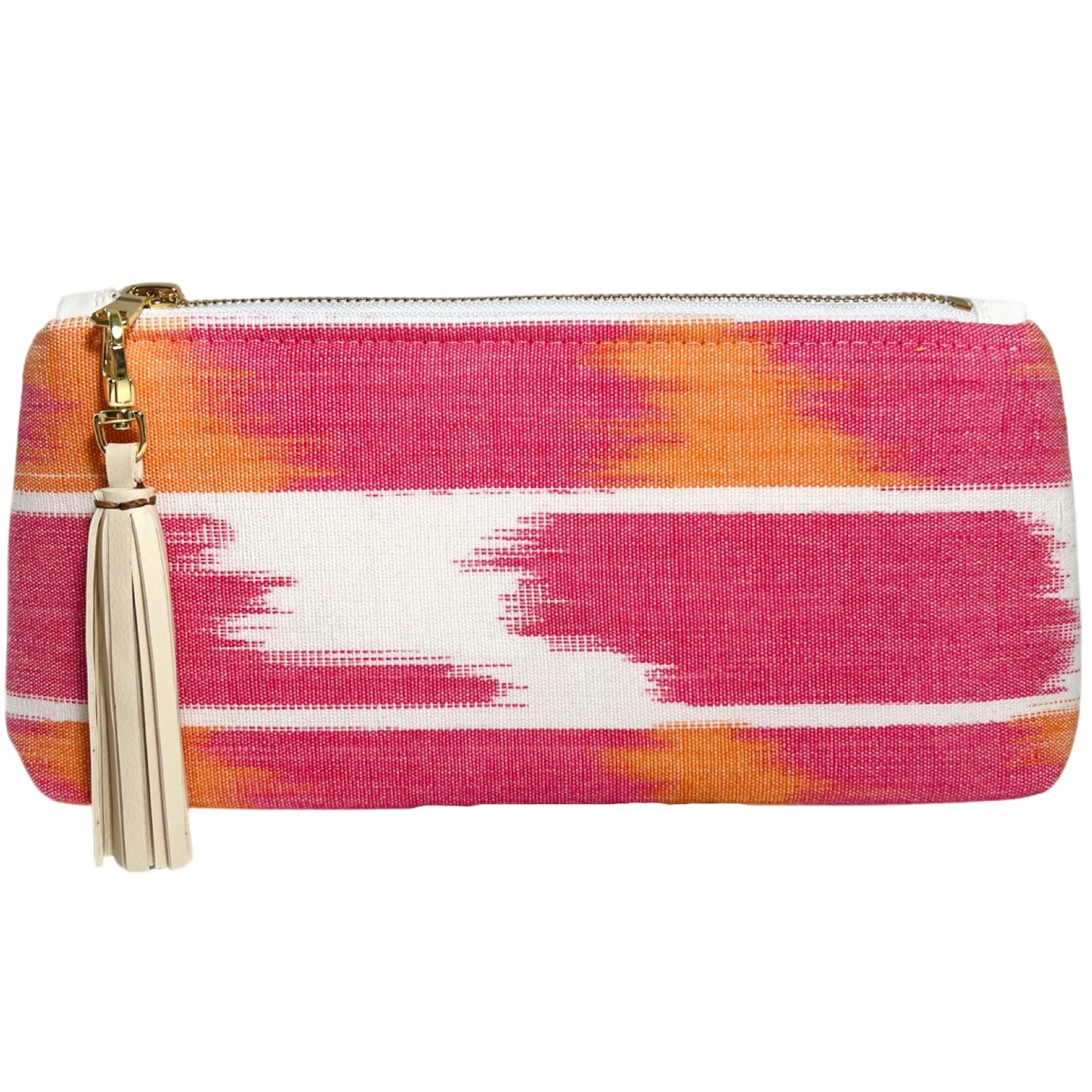 Pink Ikat Stripe Clutch