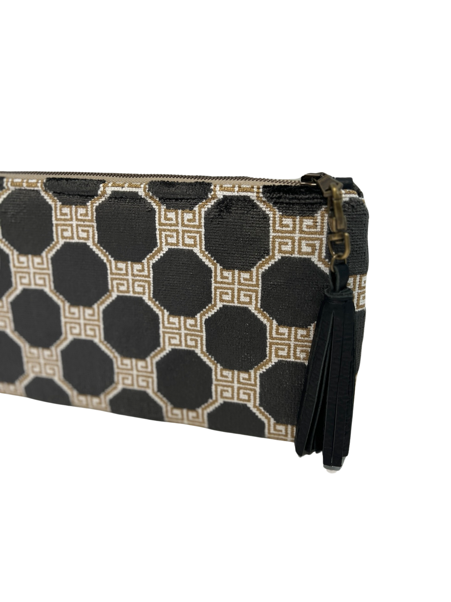 Onyx Geometric Velvet Clutch