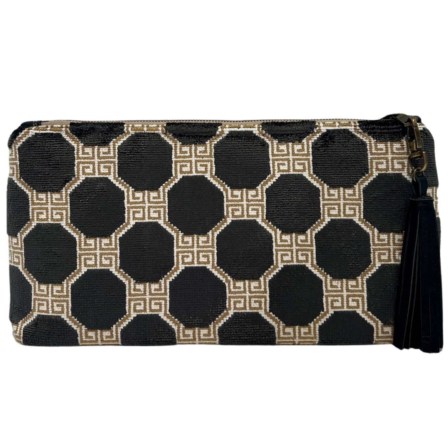 Onyx Geometric Velvet Clutch