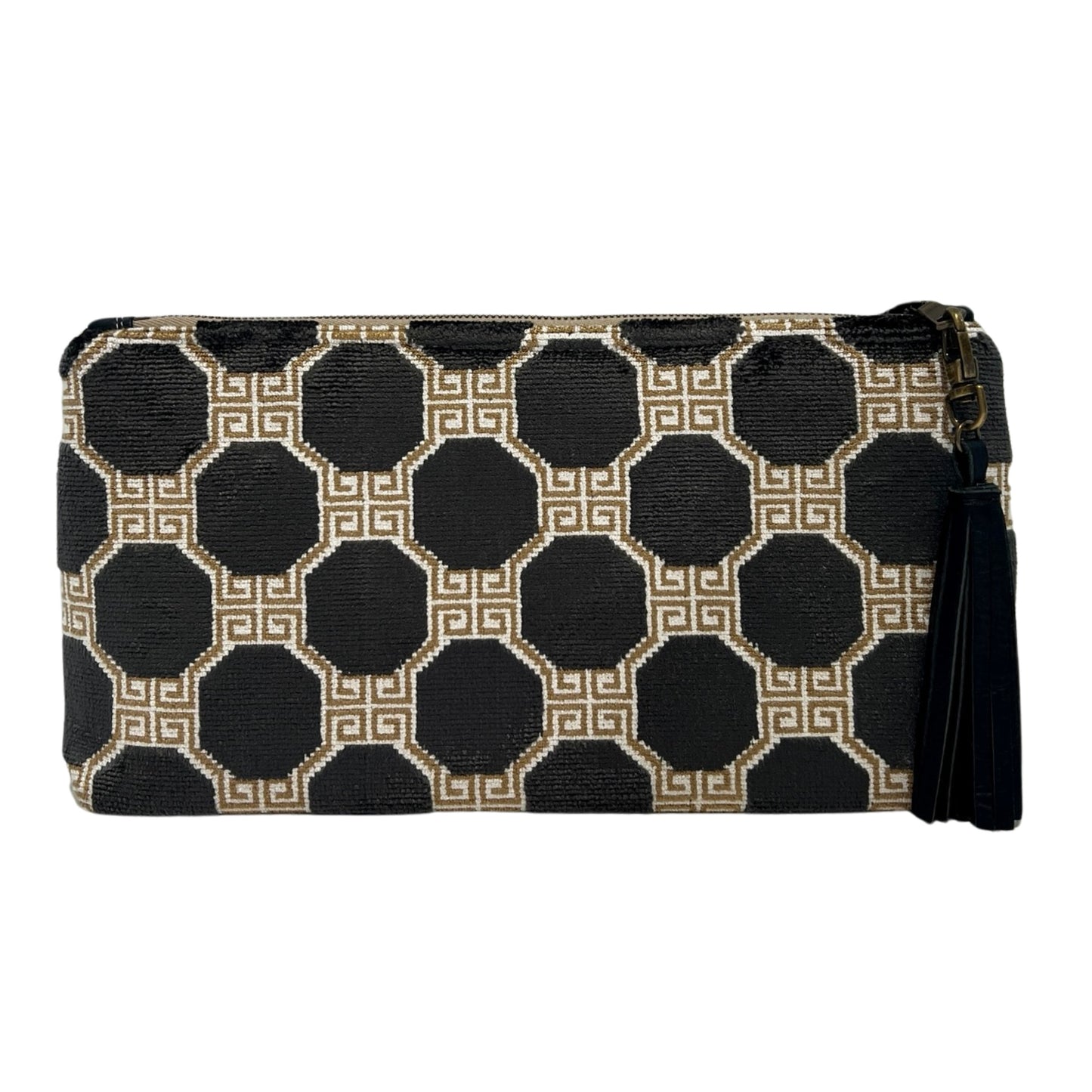 Onyx Geometric Velvet Clutch