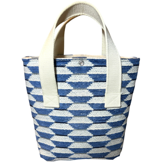 Blue Geometric Wine Tote (Double Bottle)