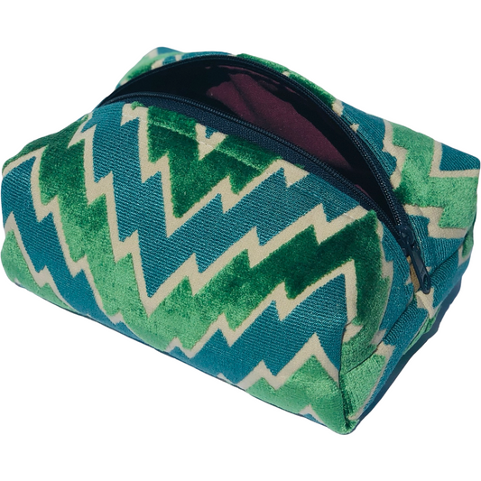 Chevron Velvet Dopp Bag