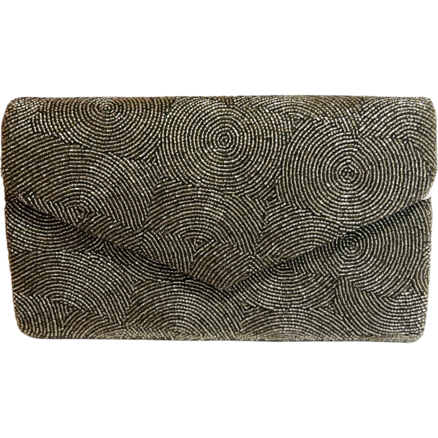 Bronze Beaded Envelope Clutch
