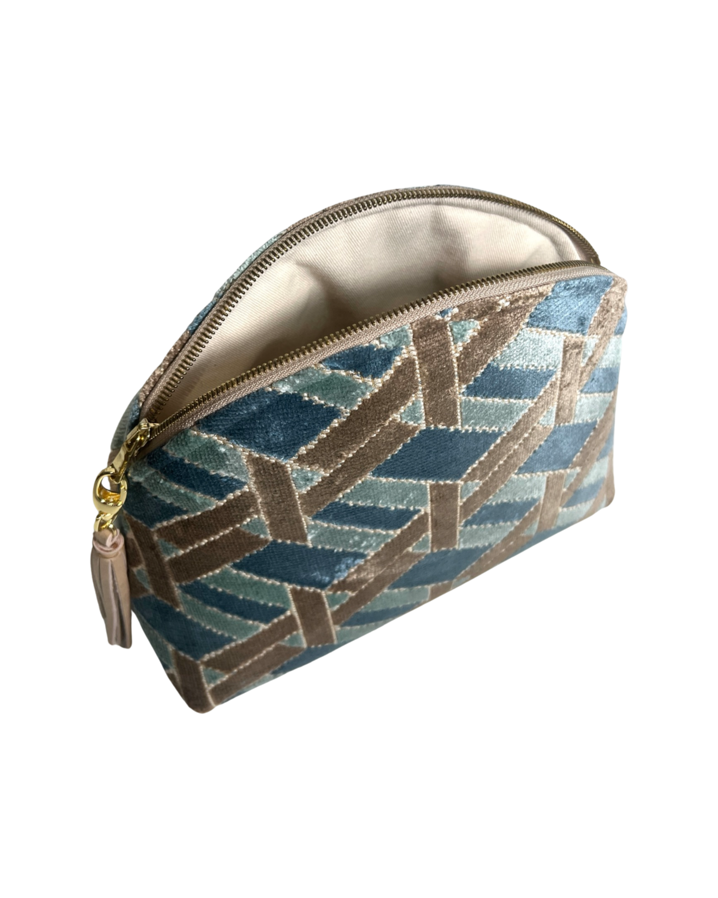 Teal and Brown Velvet Performance Pouch