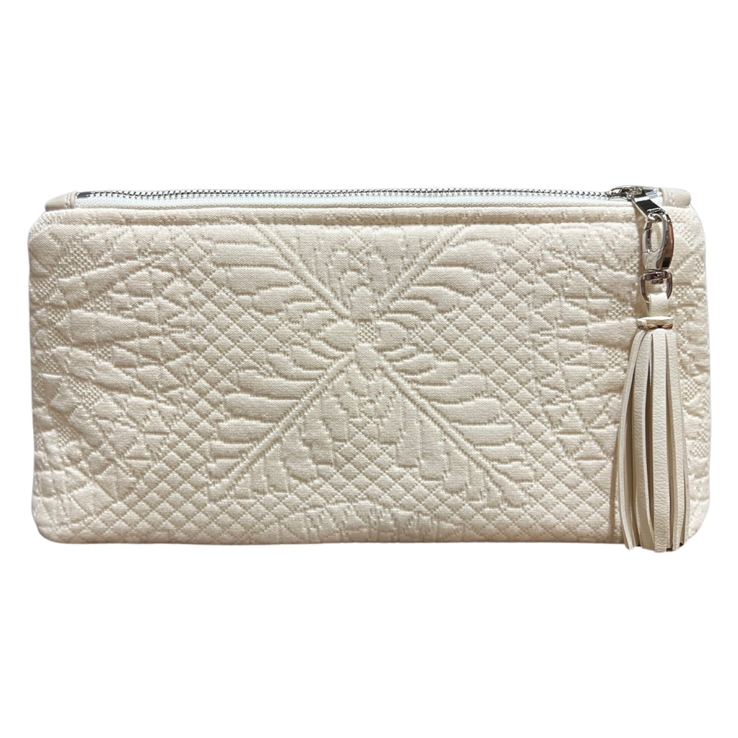 Jacquard Cream Clutch