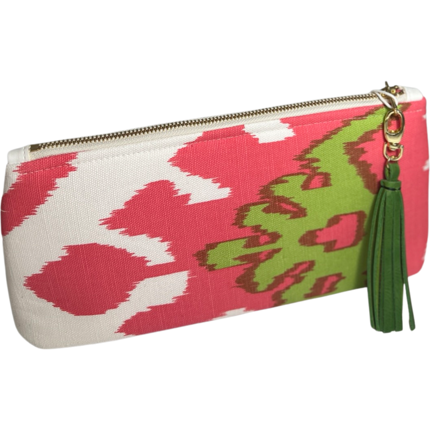 Pink/Green Ikat Clutch