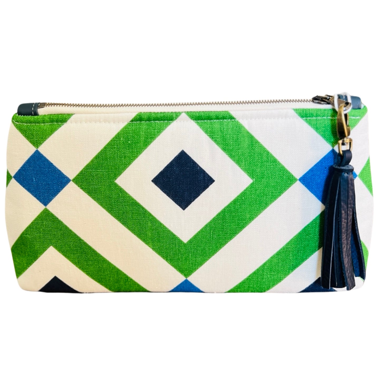 Blue and Green Geometric XL Clutch