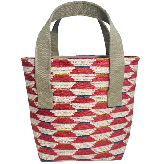 Red Brick Geometric Wine Tote (Double Bottle)