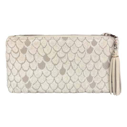 Scaled Velvet in Cream XL Clutch